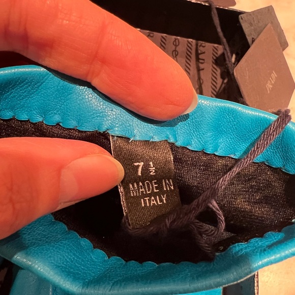 NWT PRADA Lamb Leather Long Embellished Gloves in box size 7.5 - Picture 7 of 11